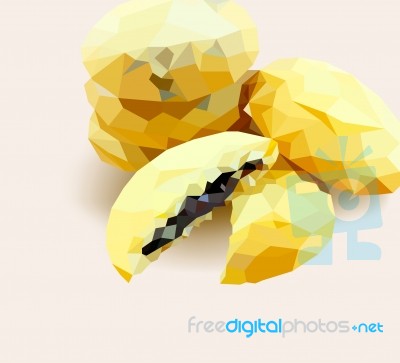 Low Poly Chocolate Lava Cookies Stock Image