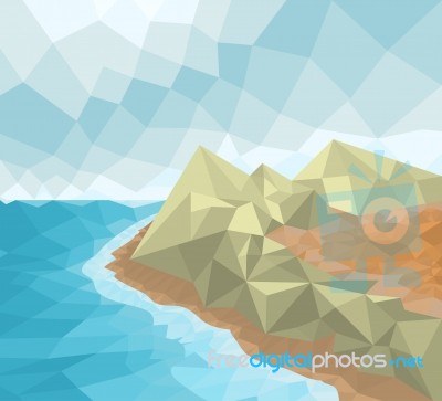 Low Poly Seascape Stock Image