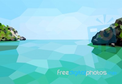 Low Poly The Island Stock Image