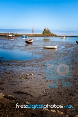 Low Tide At Holy Island Stock Photo