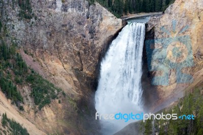 Lower Yellowstone Falls Stock Photo