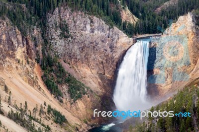 Lower Yellowstone Falls Stock Photo