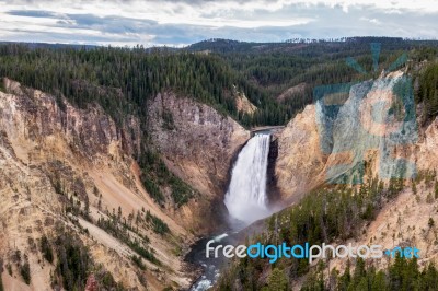 Lower Yellowstone Falls Stock Photo