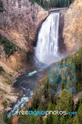 Lower Yellowstone Falls Stock Photo