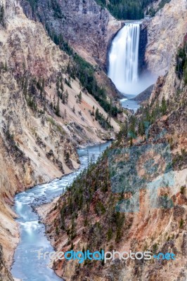 Lower Yellowstone Falls Stock Photo