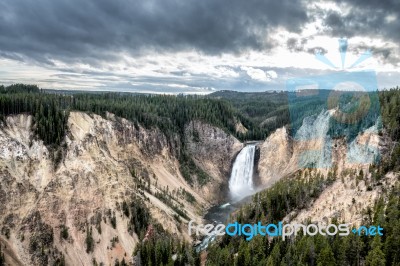 Lower Yellowstone Falls Stock Photo