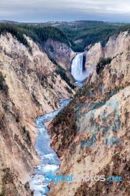 Lower Yellowstone Falls Stock Photo