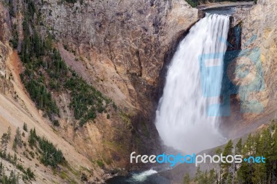 Lower Yellowstone Falls Stock Photo