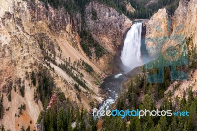 Lower Yellowstone Falls Stock Photo