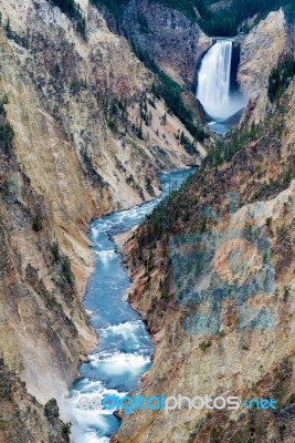 Lower Yellowstone Falls Stock Photo