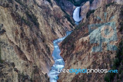 Lower Yellowstone Falls Stock Photo