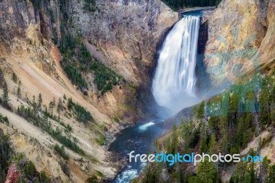 Lower Yellowstone Falls Stock Photo