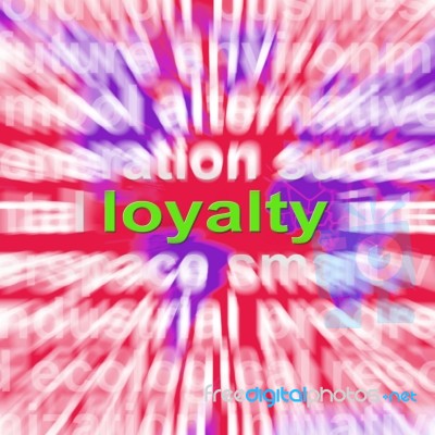 Loyalty Word Cloud Shows Customer Trust Allegiance And Devotion Stock Image