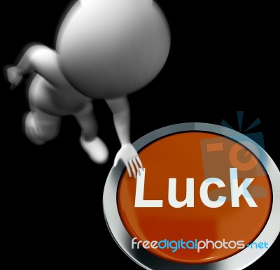 Luck Pressed Shows Chance Gamble Or Fortunate Stock Image