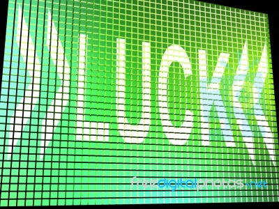 Luck Word On Monitor Stock Image