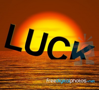 Luck Word Sinking In Sea Stock Image