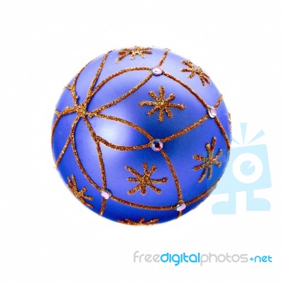 Luxurious Blue Christmas Ball Stock Photo