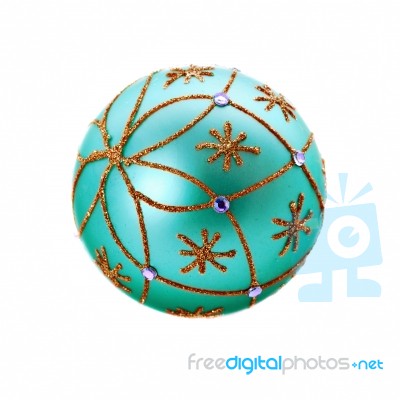 Luxurious Turquoise Christmas Ball Stock Photo