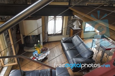 Luxury Apartment From The Staircase Stock Photo