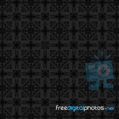 Luxury Charcoal Floral Wallpaper Stock Image