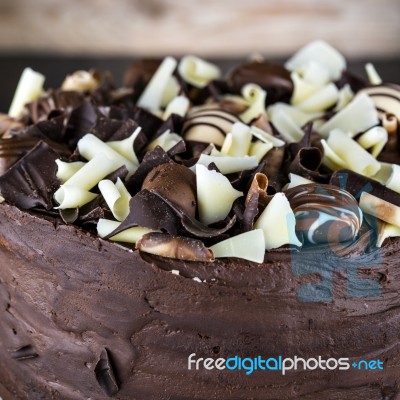 Luxury Homemade Chocolate Cake Stock Photo