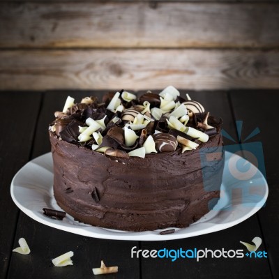 Luxury Homemade Chocolate Cake Stock Photo