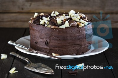 Luxury Homemade Chocolate Cake Stock Photo