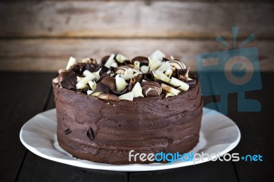 Luxury Homemade Chocolate Cake Stock Photo