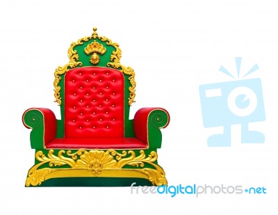 Luxury Red Leather Armchair Stock Photo