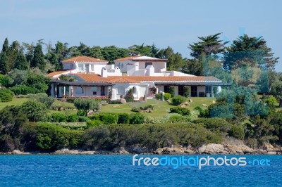 Luxury Villa At Porto Cervo Stock Photo