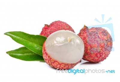 Lychee Isolated On The White Background Stock Photo