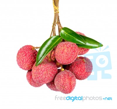 Lychee Or Litchi Isolated On The White Stock Photo