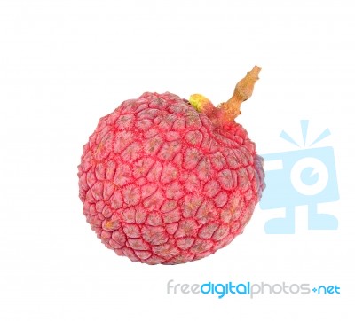 Lychee Or Litchi Isolated On The White Stock Photo