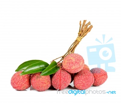 Lychee Or Litchi Isolated On The White Background Stock Photo