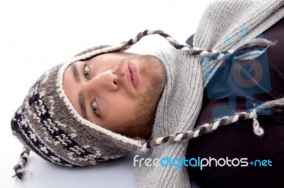 Lying Young Male Stock Photo