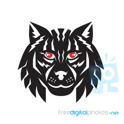 Lynx Cat Head Front Stock Image