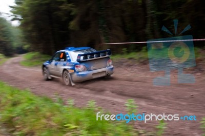 M. Cairns Driving Subaru Impreza Stock Photo