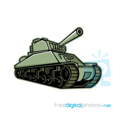 M4 Sherman Medium Tank Mascot Stock Image