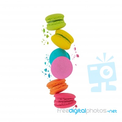 Macaroons. Sweet And Colorful Macaroons Stock Photo