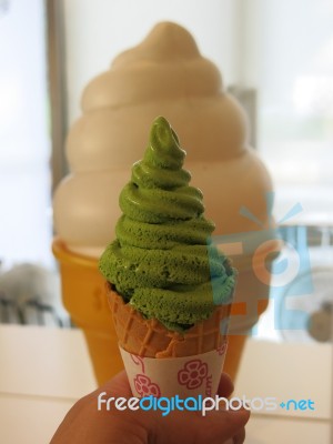 Macha Ice-cream Stock Photo