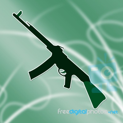 Machine Gun Icon Represents Combat And War Stock Image