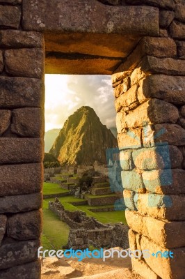 Machu Picchu, Peruvian Andes, Sacred Valley Stock Photo