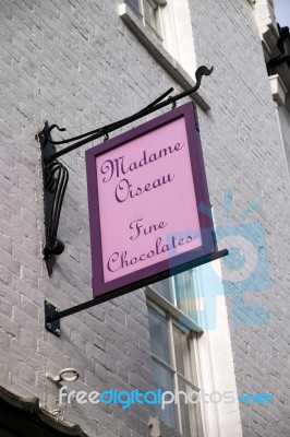 Madame Oiseau Shop Sign Stock Photo