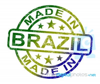 Made In Brazil Stamp Stock Image