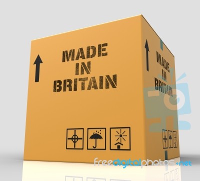 Made In Britain Represents Uk Production 3d Rendering Stock Image