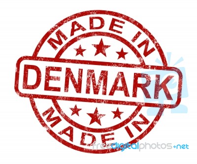 Made In Denmark Stamp Stock Image