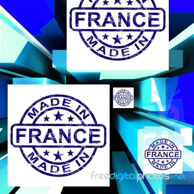 Made In France On Cubes Showing French Factories Stock Image