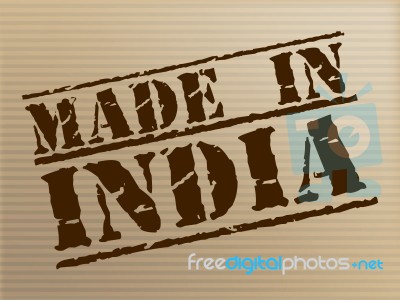 Made In India Indicates Import Commercial And Manufacturer Stock Image