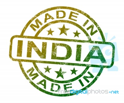 Made In India Stamp Stock Image