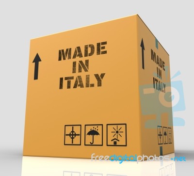 Made In Italy Represents Product Export And Purchase 3d Renderin… Stock Image